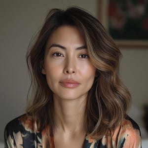 Mature Asian Woman Digital Print 12x16&#39;&#39; | Mature Woman Model Poster JPG+PDF+PNG | Modern Wall Art 12x16&#39;&#39; | Elegant Mature Female Portrait