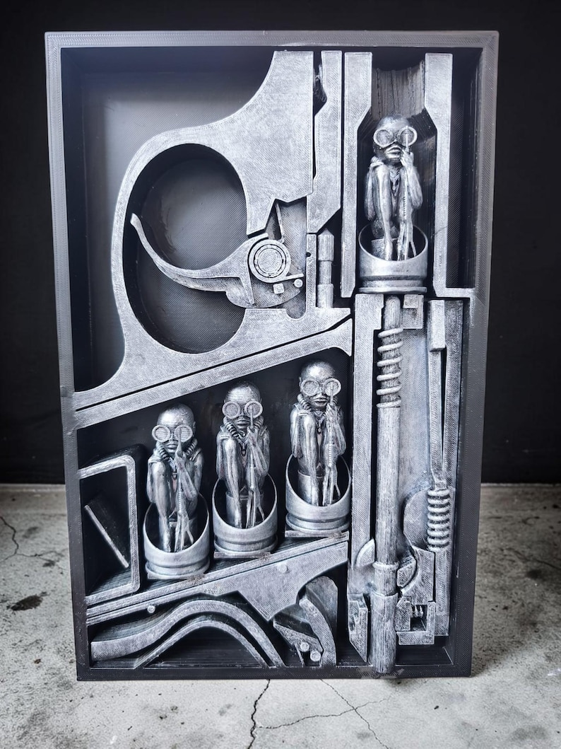Biomechanical relief inspired by H. R. Giger