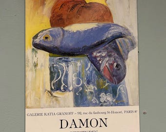 Vintage original Parisian art poster DAMON 1988