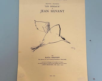 Vintage original Parisian art poster original hand printed Jean Silvant 1976.
