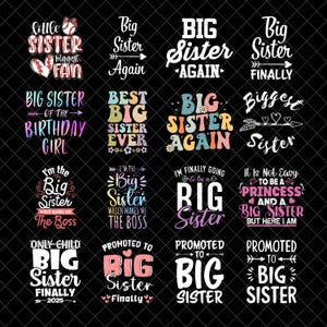 Grote zus bundel png, grote zus digitaal, bodysuit onesie tshirt jpeg, grote zus png, sublimatie, snijbestand