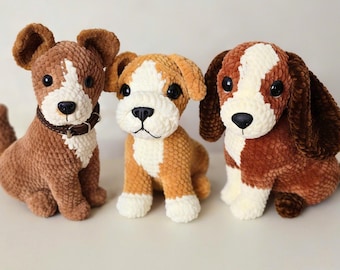 Crochet Dog Pattern: Amigurumi spaniel, bulldog, doggie