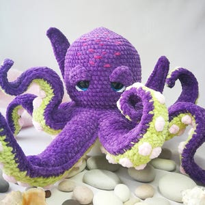 Padrão de polvo em crochê: pelúcia amigurumi kawaii (tutorial em PDF)