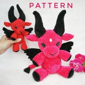 Pattern Baphomet Crochet, Plush Toy Cow Devil Goth, Baphomet tutorial, devil amigurumi, keychain Baphomet