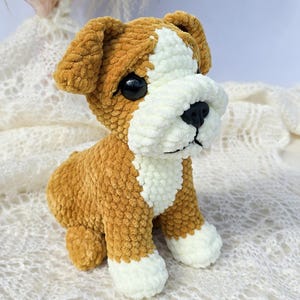 Crochet bulldog pattern, amigurumi dog, crochet cute French bulldog pattern
