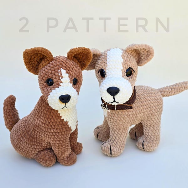 Crochet Dog Pattern Set: Amigurumi Puppy Designs