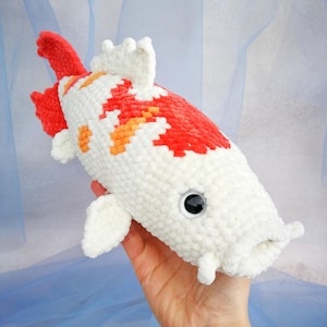 Koi Fisch Häkelmuster, Meerestiere Häkelmuster, Amigurumi Häkelanleitung, Koi Fisch Muster, Amigurumi grobstrick Goldfisch Muster