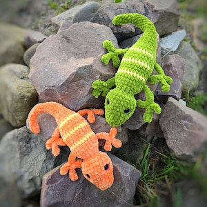 Modèle de lézard au crochet : jouet salamandre amigurumi (Modèle PDF)