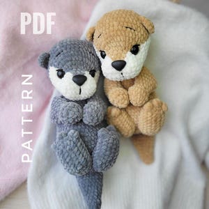 Amigurumi pattern Otter crochet, pattern Otter plush, migurumi baby sea otter, cute otter toy