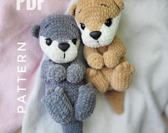 Schema all'uncinetto per una lontra amigurumi, grazioso peluche (schema PDF)