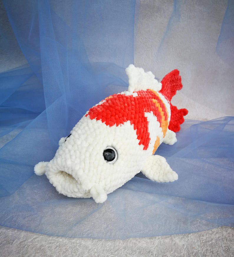 Schema all'uncinetto per pesce koi: creatura marina amigurumi (schema PDF) immagine 10
