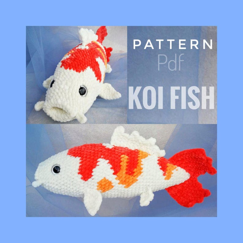 Schema all'uncinetto per pesce koi: creatura marina amigurumi (schema PDF) immagine 2