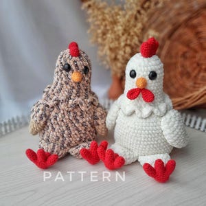 Crochet Rooster & Hen Amigurumi Pattern: Easter Chicken Decor (PDF Pattern)