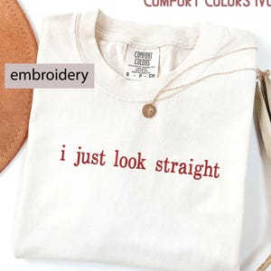 Embroidered &quot;I Just Look Straight&quot; T-Shirt: Subtle Lesbian Pride, Queer Fashion