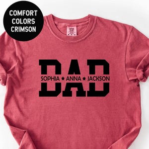 Custom Dad Shirt with Kid Names, Father&#39;s Day Gift, New Dad Tshirt, Personalized Dad T-Shirt, Custom Kids Names Shirt, Fathers Day Shirt
