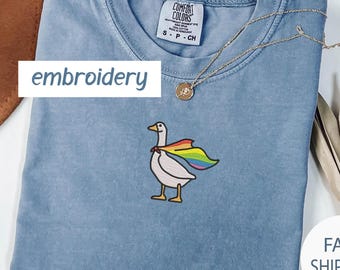 Comfort Colors Embroidered LGBTQ Goose Shirt