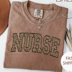 Comfort Colors® Leopard Nurse Shirt, RN Nurse Shirt, Nursing School Shirt, Registered Nurse Shirt, Christmas Nurse Gift , Nurse Crew Shirt