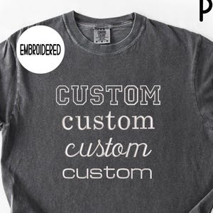 Personalized Comfort Colors T-Shirt, Custom Embroidered Tshirts, Embroidered Comfort Colors Tee, Custom Embroidery, Gift for Bride, Unisex