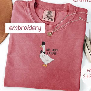 Embroidered Mr. Silly Goose Groom Shirt, Funny Goose Wedding Gift for Fiance, Matching Couple Newlywed Comfort Colors Bachelor Party Tshirt