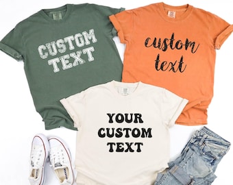 Comfort Colors Custom Text Shirt: Personalized Logo, Unisex Fit