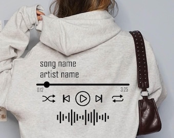 Custom Song Hoodie: Music Lover Gift, Personalized Concert Sweatshirt