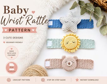 Amigurumi Baby Rattle Crochet Pattern, Wearable Toy  (PDF Pattern)
