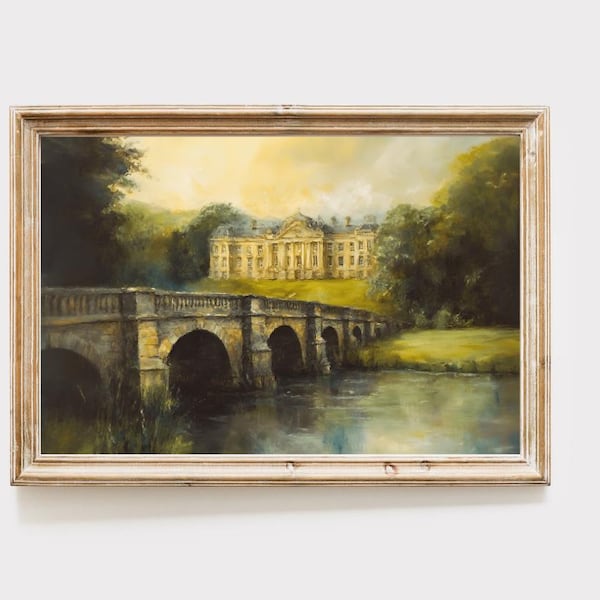 Pemberley Manor Art Print: Pride and Prejudice Cottagecore Decor (Digital Download)