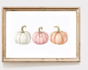 Coquette Halloween Print: Pink Pumpkins, Vintage Fall Decor (Digital Download)