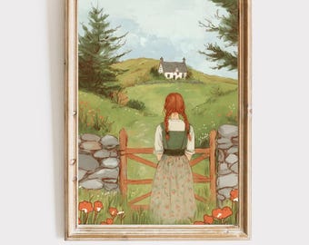 Anne of Green Gables Art Print: Cottagecore Book Nook Decor (Digital Download)