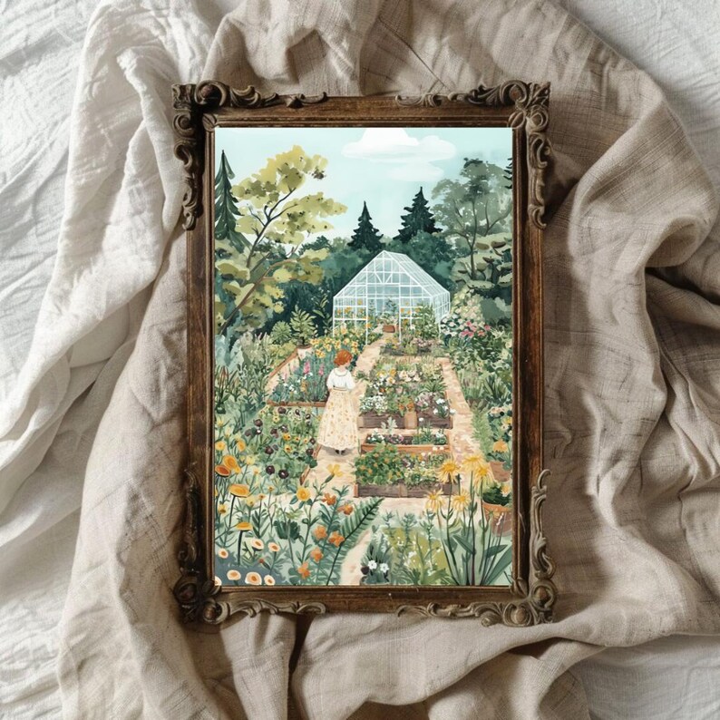 Konsttryck av Cottagecore Flower Garden: Botanisk illustration (digital nedladdning) bild 8