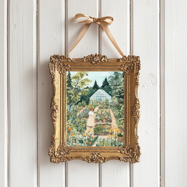 Konsttryck av Cottagecore Flower Garden: Botanisk illustration (digital nedladdning) bild 6