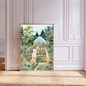 Konsttryck av Cottagecore Flower Garden: Botanisk illustration (digital nedladdning) bild 3