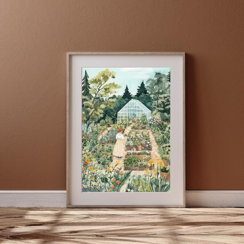 Konsttryck av Cottagecore Flower Garden: Botanisk illustration (digital nedladdning) bild 7