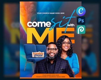 Church Flyer Template | Sunday Worship Service Design (Canva, PSD)