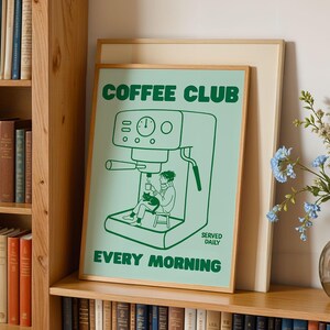 Retro Coffee Bar Print: Vintage Cafe Poster Art (Digital Download)
