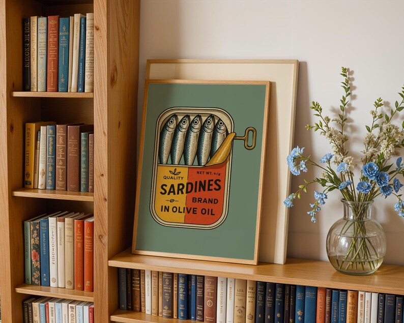 Eclectic Wall Art Print Retro Sardine Poster