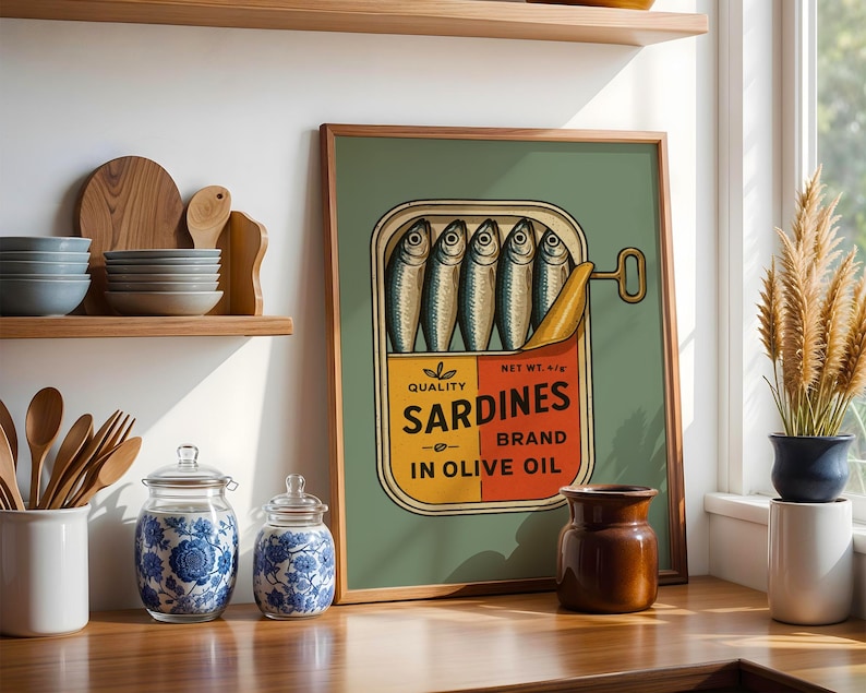Retro Wall Art Print Quirky Eclectic Decor