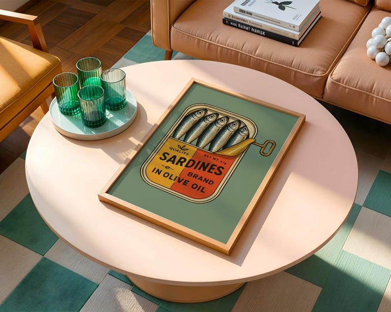Bold Retro Kitchen Art Print Sardine Download