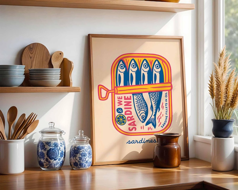 Multiple Sizes Digital Download Sardine Wall Art