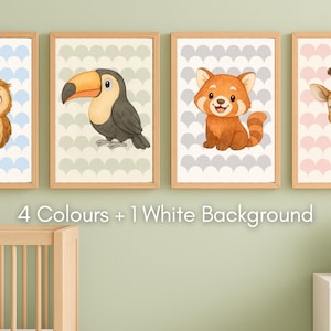 10 Nursery Prints Cute Animal Wall Art Baby Nursery Room Decor Playroom Wall Art Digital Download Colorful Animal Nursery Print Set
