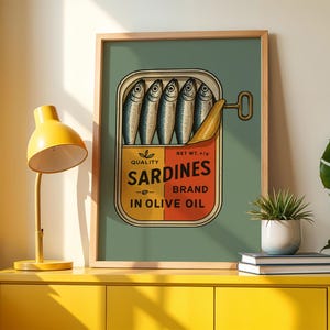 Sardine Tin Art Print Eclectic Kitchen Decor