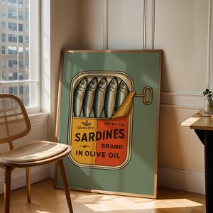 Gift for Him Maximalist Retro Kitchen Wall Art