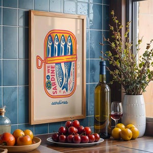 Retro Kitchen Poster Tropical Fish Eclectic Art