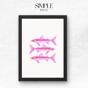 Sardines Wall Art Print Retro Fish Poster Aesthetic Kitchen Wall Art Digital Print Sardine Poster Housewarming Coastal Decor Gift for Her