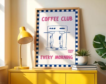 Retro Coffee Bar Print: Vintage Cafe Poster Art (Digital Download)