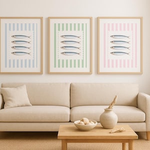 Sardines Art Print, Retro Sardines Wall Art, Fish Print, Retro Kitchen print, Kitchen Wall Art, Fish Wall Art, Digital Print, Sardine Poster