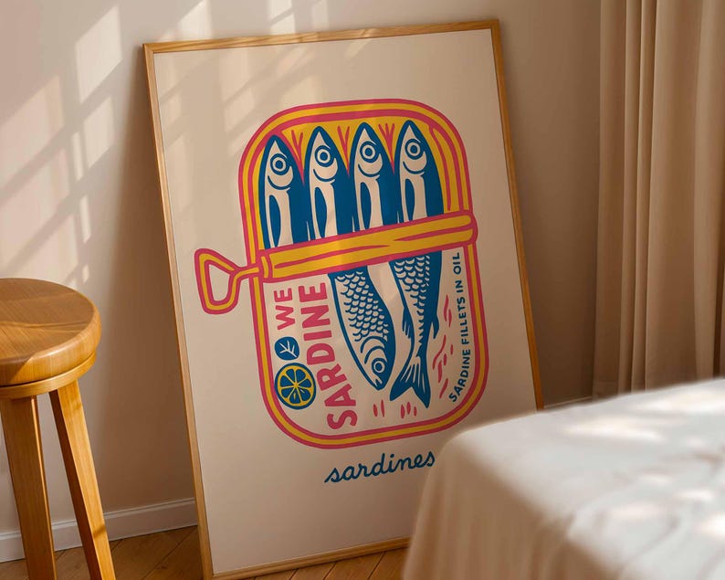 Sardine Wall Art Multiple Sizes Quirky Kitchen Gift