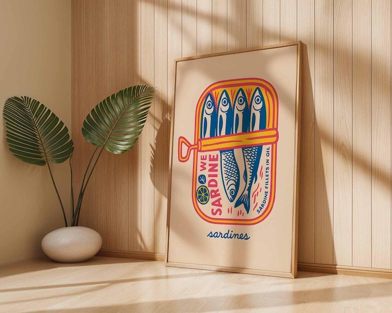 Tropical Fish Print Retro Kitchen Wall Art Gift