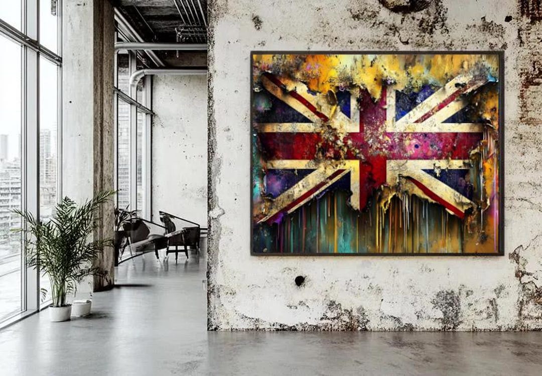 Grunge Union Jack Digital Print – British Flag Wall Art, UK Patriot ...
