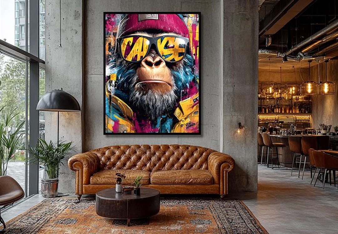Cool Gorilla Street Art – Hip-hop Monkey With Hat & Sunglasses